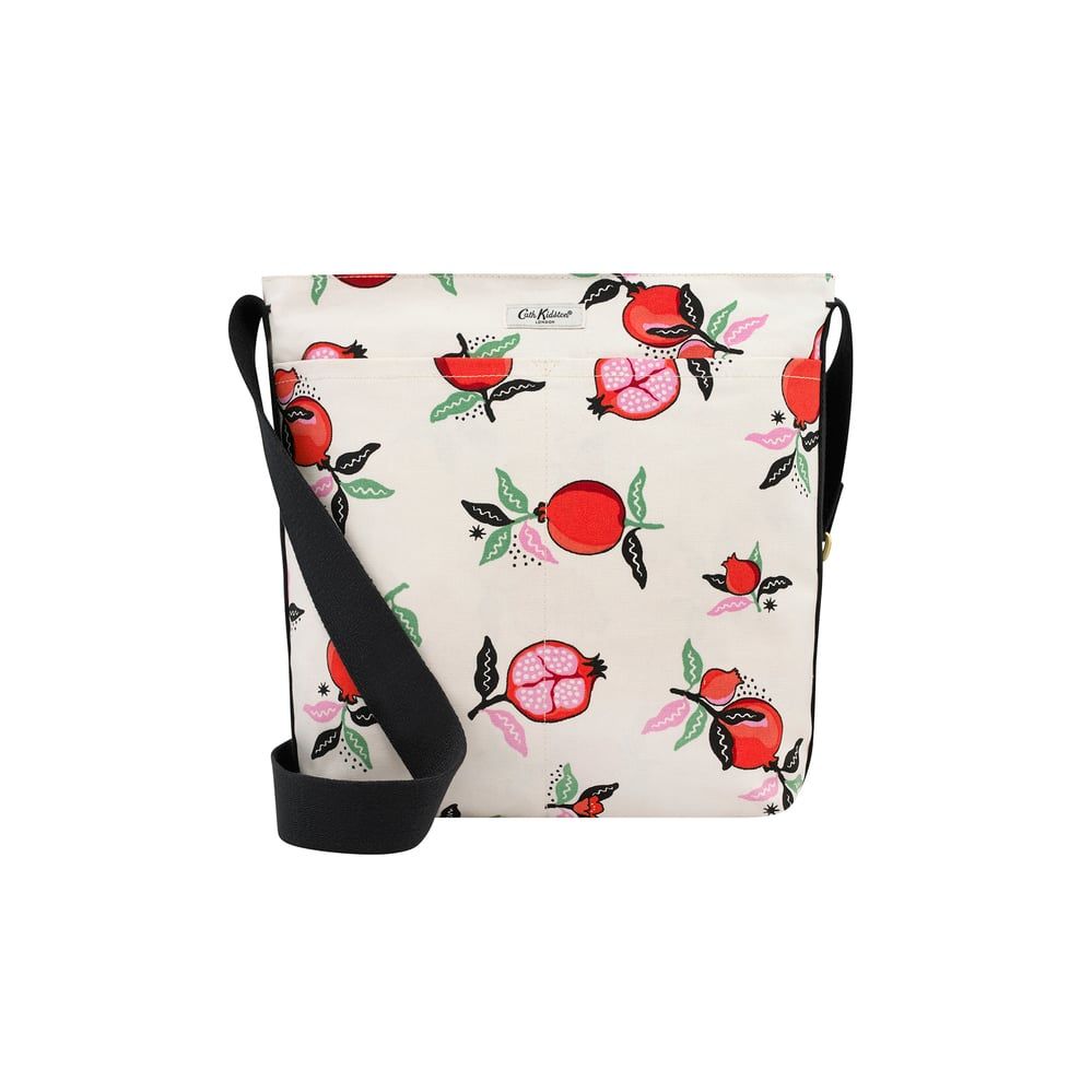 Túi đeo chéo/Zipped Messenger Bag - Pomegranate - Cream
