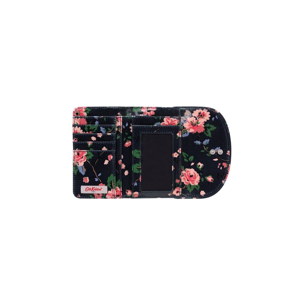 Ví gập/Folded Curve Wallet - Trailing Rose - Navy