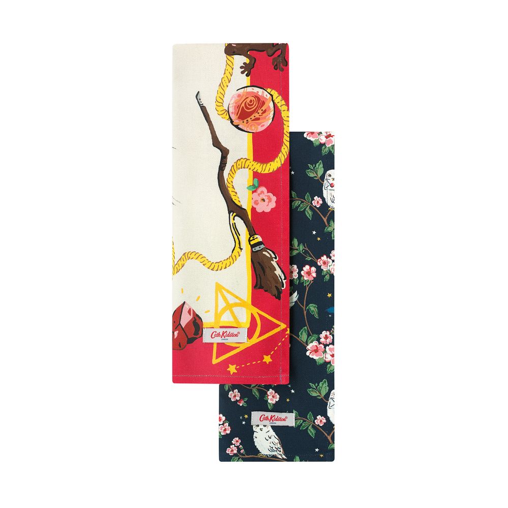 Bộ 2 khăn /Harry Potter Set of 2 Tea Towels - Harry Potter Sorting scarf - Ivory