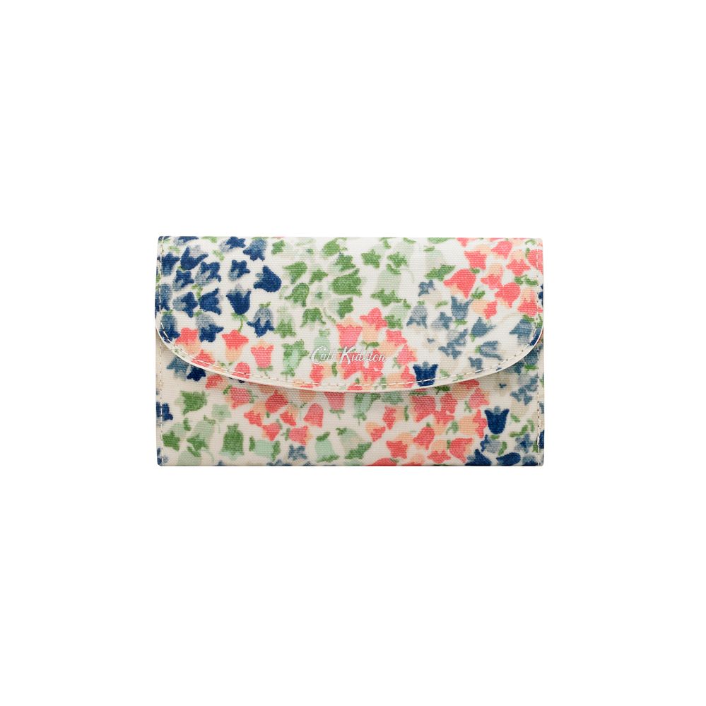 Ví gập/Foldover Wallet - Tiny Painted Bluebell - Warm Cream