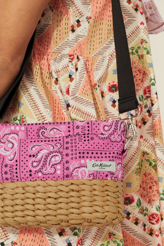 Túi đeo chéo/Basket Cross Body Bag - Bandana - Pink - 1048810