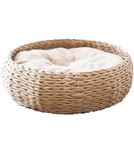 Lafos Water Hyacinth Pet Bed for Cats and Dogs- Pet nest