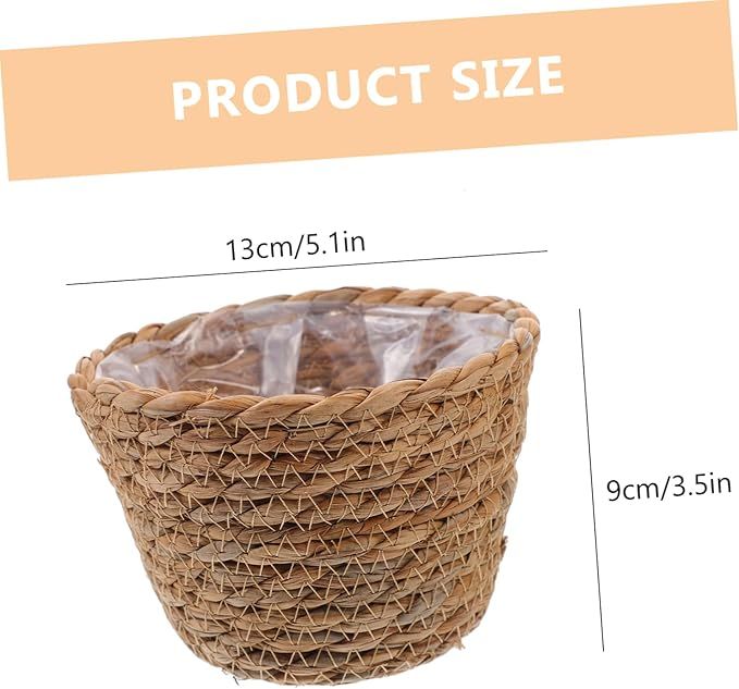 Lafos HandiCraft- Woven Baskets 2pcs Pots for Plants Home Decor/Indoor Planter