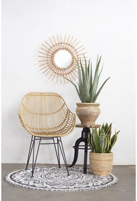 Lafos HandiCraft-Home Decor Natural Rattan Wall Mirror
