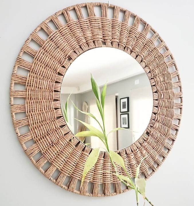 Lafos HandiCraft- Round wall mounted mirror Decor-Home Funiture-DIY Rattan Mirror