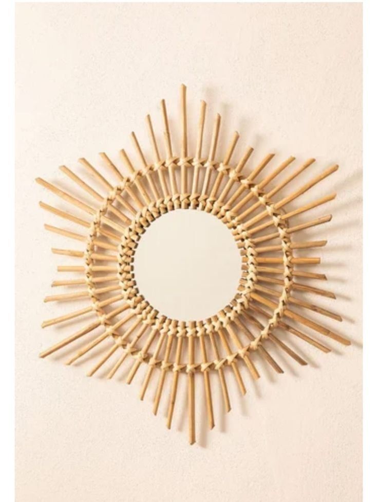 Lafos HandiCraft-Newest Design 100% Eco-friendly Rattan Mirror Wall Hanging Home Hotel Decoration