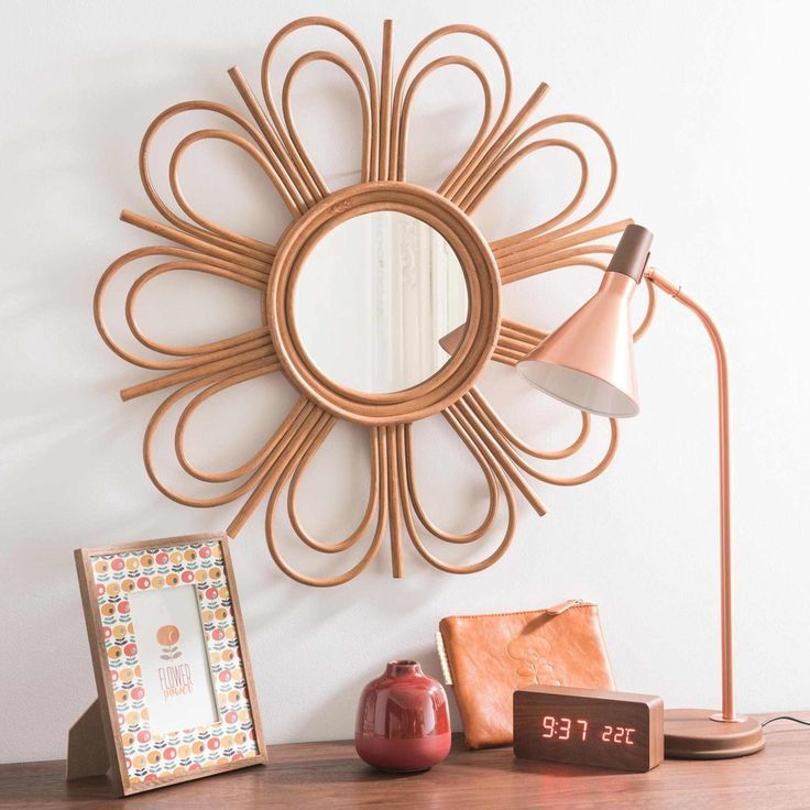 Lafos HandiCraft-Home Decor Natural Rattan Wall Mirror