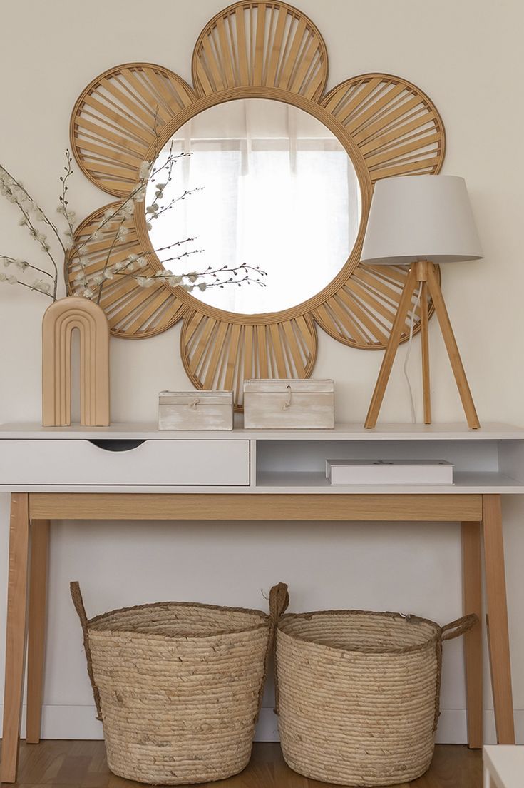 Lafos HandiCraft- Round wall mounted mirror Decor-Home Funiture-DIY Rattan Mirror