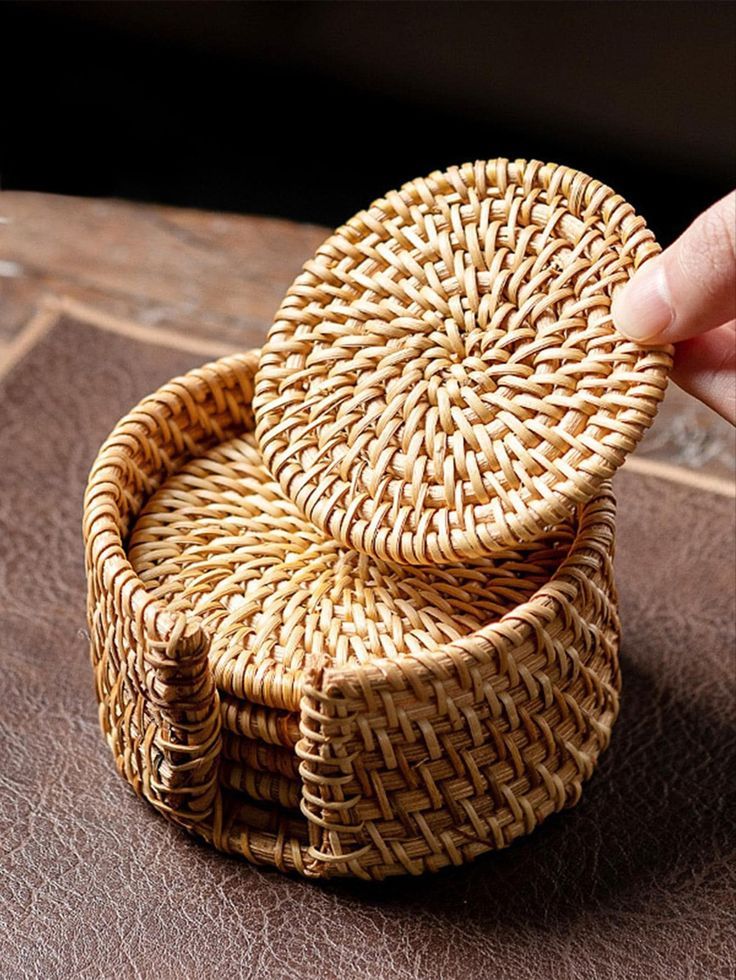 Lafos HandiCraft-Rattan Coasters/Rattan Coasters-Household Basket
