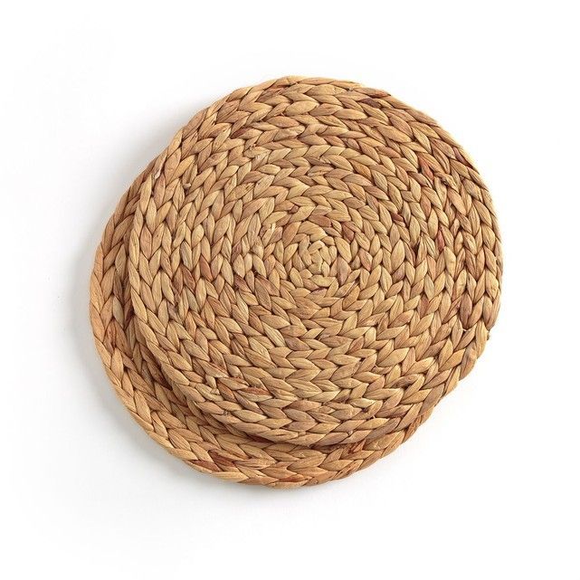 Lafos HandiCraft- Natural Hand-Woven Water Hyacinth Placemats-Household Basket