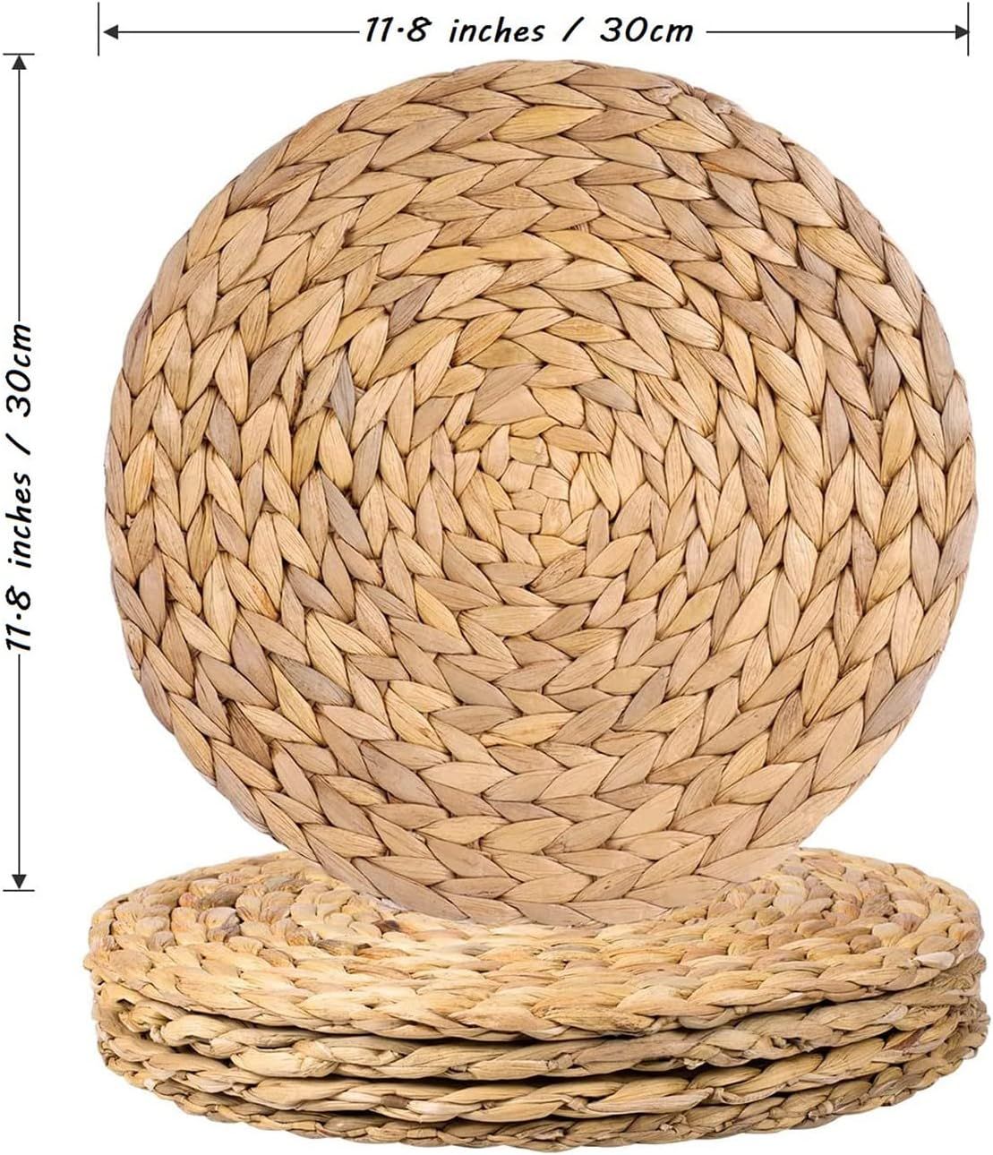 Lafos HandiCraft-High quality natural round water hyacinth place mats-Carpets