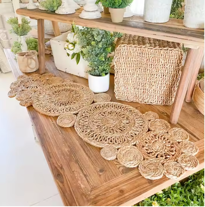 Lafos HandiCraft-Wholesale Handwoven Water Hyacinth Table Runner-Household Basket- Seagrass