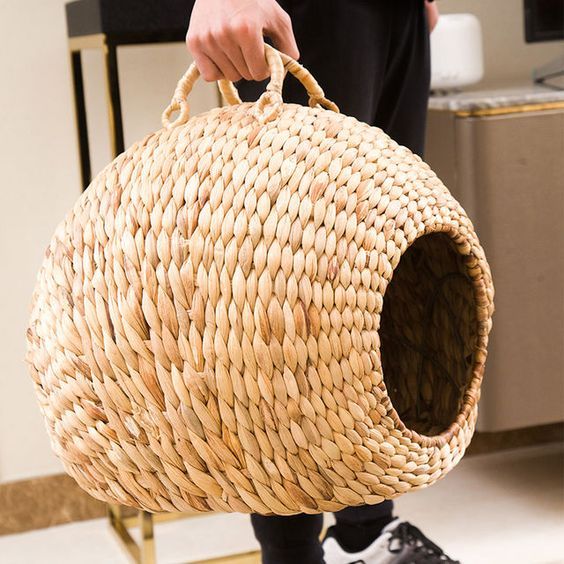 Lafos HandiCraft-Summer Cool Cat Bed Woven House Climbing Toy-Pet Nest