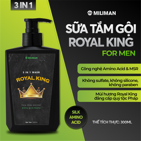Sữa Tắm Gội Nam 3 In 1 Hương Nước Hoa Cao Cấp Thương Hiệu MILIMAN Thể Tích 300ml