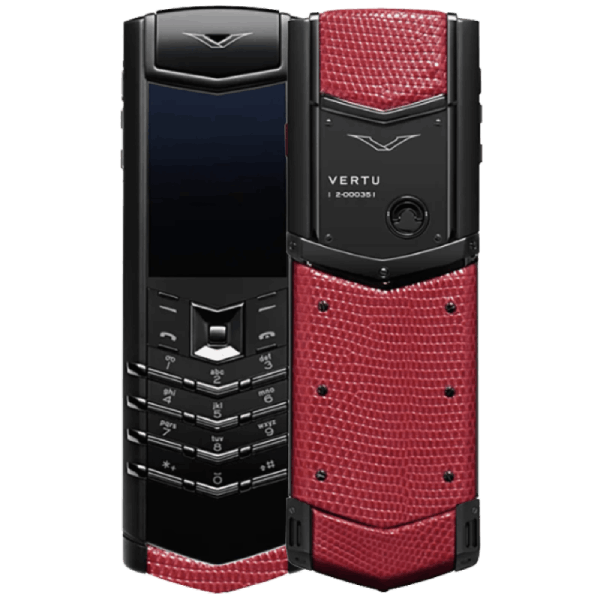  Vertu Signature V Pure Black Lizard Red 