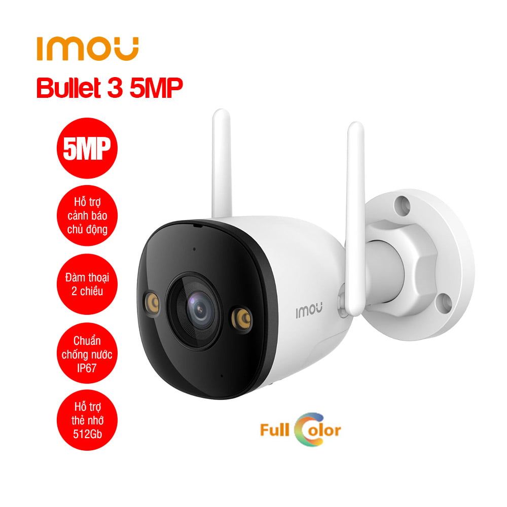 Camera Wifi ngoài trời Full Color IMOU S3EP-5M0WE (Bullet 3 5MP)