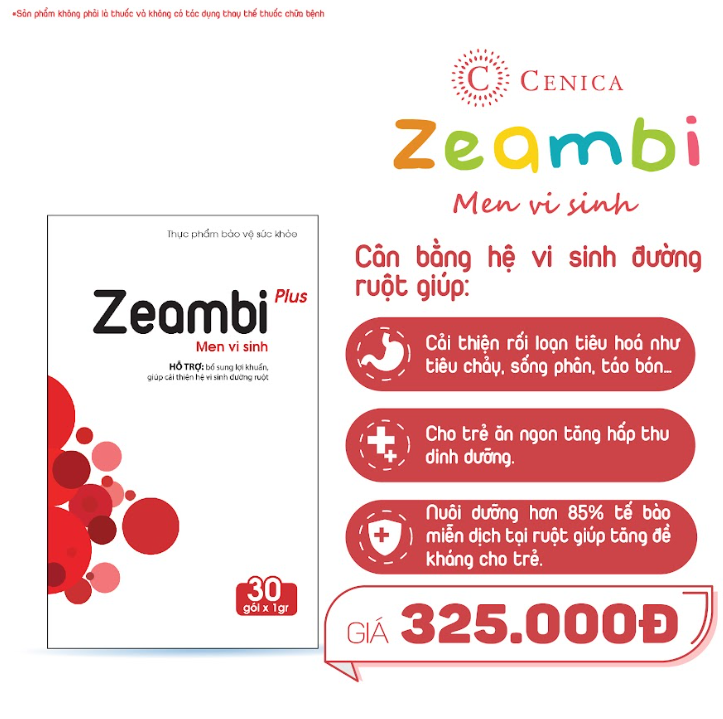 Men vi sinh Zeambi PLus bao kép cho bé
