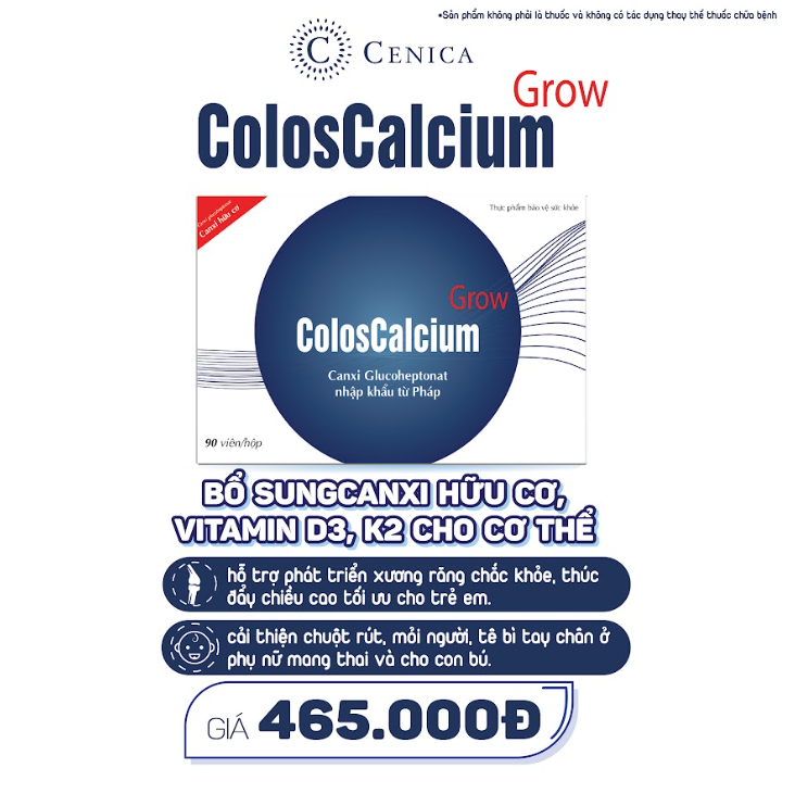 Canxi hữu cơ ZEAMBI Coloscalcium Grow 90 Viên