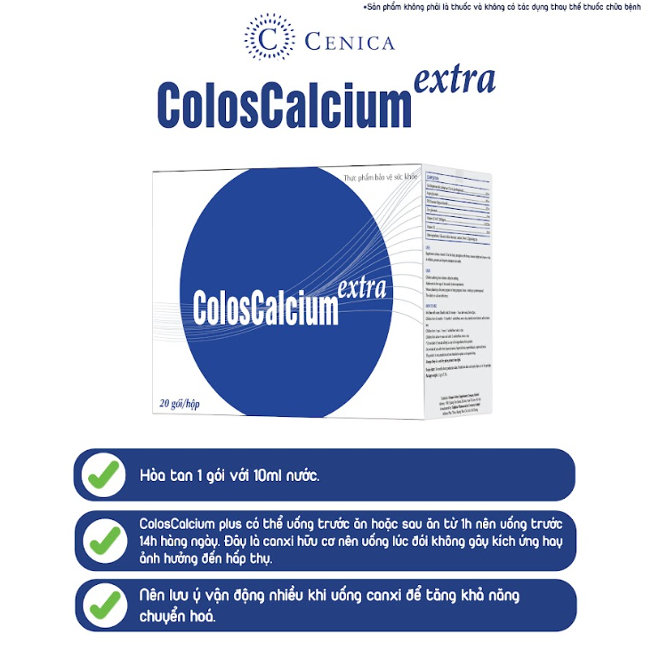 Combo 2 hộp Canxi hữu cơ Coloscalcium Plus cho bé