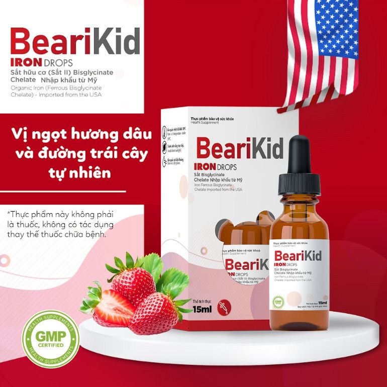 Sắt hữu cơ Bearikid - Sắt Amin thế hệ mới 15ml