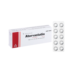 Atorvastatin 20mg - Điều trị tăng cholesterol máu; giảm nguy cơ nhồi máu cơ tim; điều trị xơ vữa động mạch; giảm cholesterol toàn phần và cholesterol LDL (Hộp 3 vỉ x 10 viên)