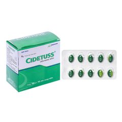 Cidetuss - Điều trị các trường hợp ho và triệu chứng của phế quản (Hộp 10 vỉ x 10 viên)