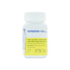 Berberin 100 mg - Điều trị các chứng nhiễm khuẩn đường ruột, tiêu chảy và kiết lỵ (Chai 100 viên)