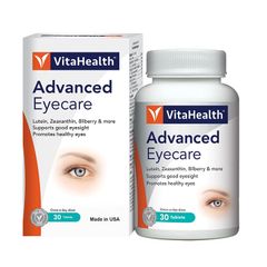 VitaHealth Advanced Eyecare - Tăng cường thị lực và giúp đôi mắt khỏe mạnh (Hộp 30 viên nén)