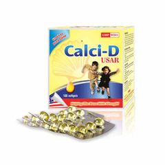 Calci-D Usar - Giúp bổ sung vitamin D3 và canxi cho cơ thể (Hộp 10 vỉ x 10 viên)