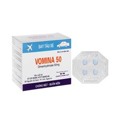 Vomina 50 - Phòng ngừa và điều trị chứng say tàu xe (Hộp 25 vỉ x 4 viên)