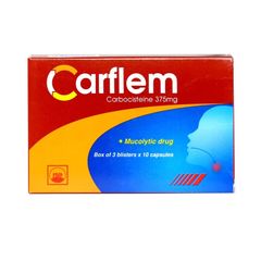 Carflem 375mg - Rối loạn cấp đường hô hấp trên và dưới (Hộp 3 vỉ x 10 viên)