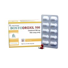 Bostodroxil 500 - Điều trị nhiễm khuẩn bởi vi khuẩn nhạy cảm (Hộp 10 vỉ x 10 viên)