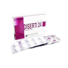 Diserti 24 - Điều trị hội chứng Meniere (chóng mặt, nghe khó, ù tai), triệu chứng chóng mặt tiền đình (Hộp 3 vỉ x 10 viên)