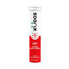 Kudos Daily Vitamins Plus Biotin & Ginseng - Giúp tăng cường đề kháng, giảm căng thẳng, mệt mỏi, bổ sung năng lượng cho cơ thể (Tuýp x 20 viên sủi)