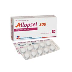 Allopsel 300mg - Điều trị bệnh gout mạn tính, bệnh sỏi thận và vảy nến (Hộp 2 vỉ x 10 viên)