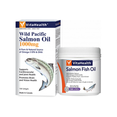 Wild Pacific Salmon Oil 1000mg -  Bổ mắt, ngừa xơ vữa động mạch (Hộp 100 viên)