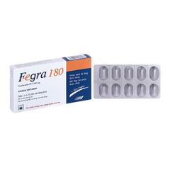 Fegra 180 - Điều trị các chứng của viêm mũi dị ứng, nổi mề đay (Hộp 1 vỉ x 10 viên)