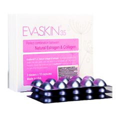 Evaskin 35 -  Giúp tăng tính đàn hồi, giảm nếp nhăn trên da (Hộp 3 vỉ x 10 viên)
