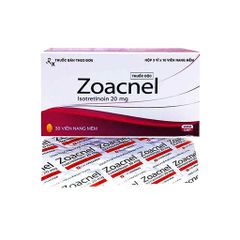 Zoacnel 20 - Điều trị mụn trứng cá (Hộp 3 vỉ x 10 viên nang mềm)