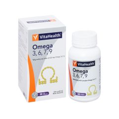 Omega 3,6,7,9 - Hỗ trợ giảm Cholesterol, Triglycerid trong máu, giảm nguy cơ xơ vữa động mạch (Hộp 30 viên)