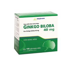 Thực phẩm bảo vệ sức khoẻ Ginkgo Biloba 40mg - Tăng cường tuần hoàn máu não (Hộp 2 túi x 5 vỉ x 10 viên)