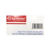 Agi- neurin - Điều trị các triệu chứng bệnh và các rối loạn do thiếu Vitamin B1, B6, B12 (Hộp 10 vỉ x 10 viên)