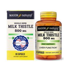 Mason Natural Milk Thistle - Giúp giải độc gan, hỗ trợ chức năng gan khỏe mạnh (Hộp x 100 viên nang cứng)