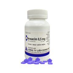 Dexacin 0,5mg - Kháng viêm, ức chế miễn dịch trong các trường hợp dị ứng, viêm và sốc phản vệ (Chai 500 viên)