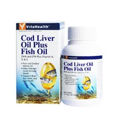 Cod Liver Oil Plus Fish Oil - Giúp xương chắc khỏe và ngăn ngừa loãng xương, hỗ trợ chức năng não bộ, thị giác và tim mạch (Hộp 60 viên)