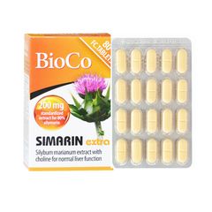 BioCo Simarin Extra - Tăng cường chức năng gan, chống độc gan, phòng ngừa và cải thiện các bệnh lý gan (Hộp 4 vỉ x 20 viên)