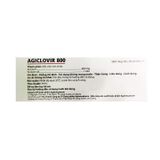 Agiclovir 800 - Điều trị nhiễm virus bệnh thủy đậu và virus bệnh zona (Hộp 10 vỉ x 10 viên)