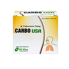 Carbo USR 250mg - Điều trị các rối loạn về tăng tiết dịch nhiều đờm và nhầy nhớt trong các bệnh đường hô hấp (Hộp 4 vỉ x 5 ống x 5ml)