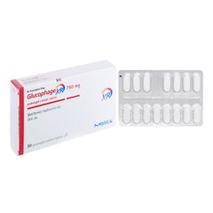 Glucophage XR 750mg - Điều trị đái tháo đường tuýp 2 (Hộp 2 vỉ x 15 viên)