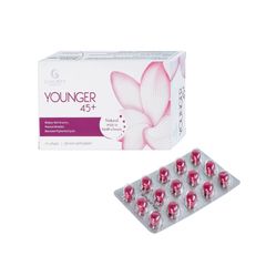 Thực phẩm bảo vệ sức khỏe YOUNGER 45+ - Hạn chế lão hóa da, giảm khô da, giảm nếp nhăn, sạm da (Hộp 2 vỉ x 15 viên)